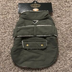NWT Telluride Clothing Co Pet Dog Sherpa Lined Corduroy Jacket XS